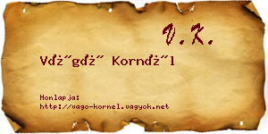 Vágó Kornél névjegykártya